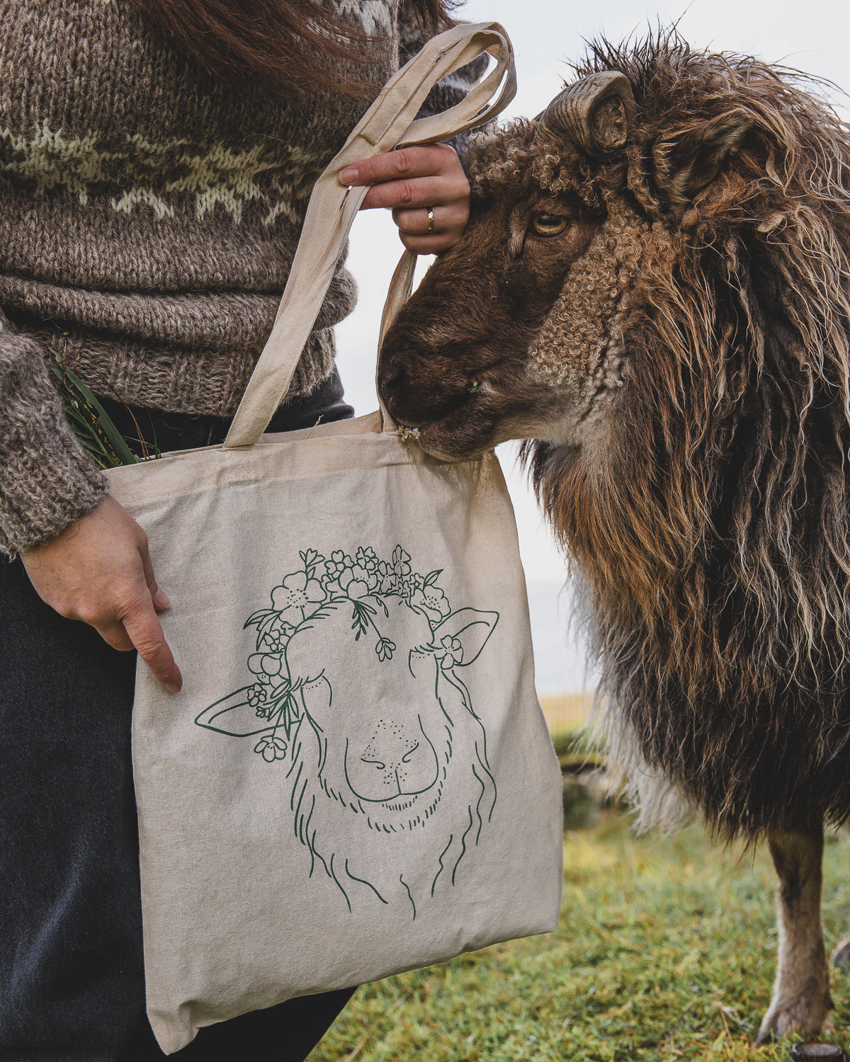 Tote Bag - Flower Crown Sheep – ByOlafsdottir