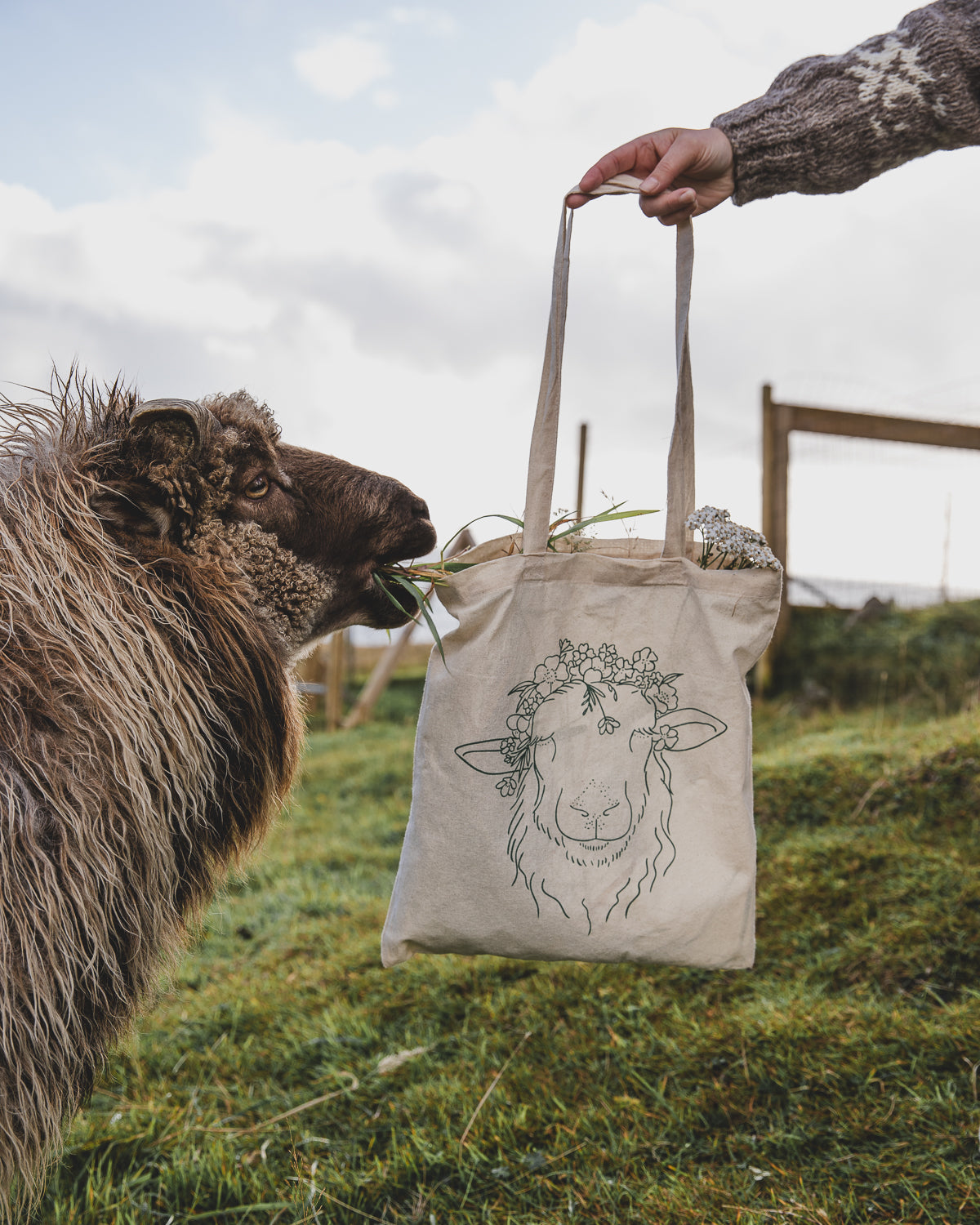 Tote Bag - Flower Crown Sheep – ByOlafsdottir